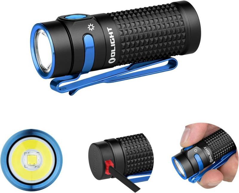 OLIGHT Taschenlampe Baton 4 LED Taschenlampe Kleine wiederaufladbare Taschenlampe, 170 m Leuchtweite Superhelle Mini-Taschenlampe mit 6 Modi von OLIGHT
