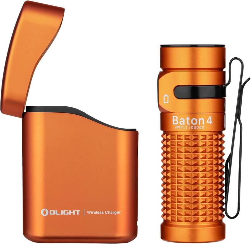 OLIGHT Taschenlampe Baton 4 LED Taschenlampe Kleine wiederaufladbare Taschenlampe, 170 m Leuchtweite Superhelle Mini-Taschenlampe mit 6 Modi von OLIGHT