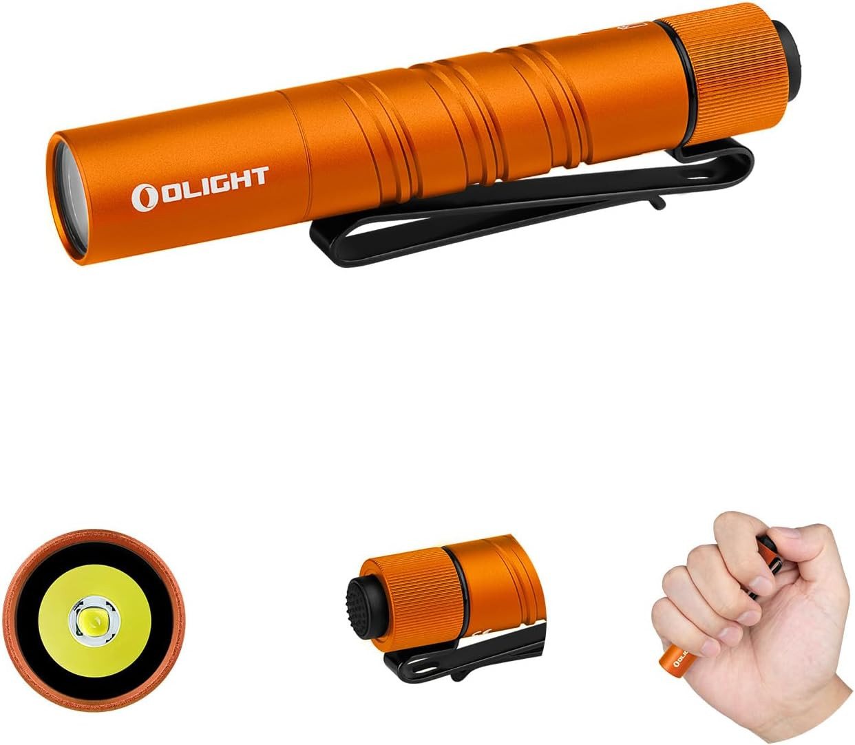 OLIGHT Taschenlampe I3T 2 Mini EDC Taschenlampe 200 Lumen mit Endkappenschalter und 2 Modi (Kompakte Helle Licht mit beidseitigem Taschenclip), AAA-Batterie Lampe für Camping Outdoor von OLIGHT
