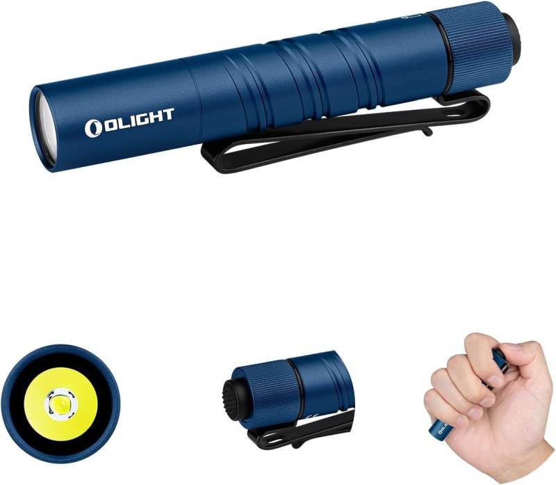 OLIGHT Taschenlampe I3T 2 Mini EDC Taschenlampe 200 Lumen mit Endkappenschalter und 2 Modi (Kompakte Helle Licht mit beidseitigem Taschenclip), AAA-Batterie Lampe für Camping Outdoor von OLIGHT