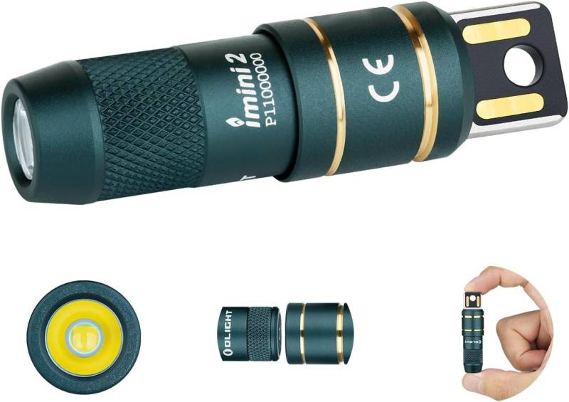 OLIGHT Taschenlampe iMini 2 Mini LED USB wiederaufladbare Taschenlampe, IPX6 kleine Taschenlampe für Camping, Outdoor, Notfälle von OLIGHT