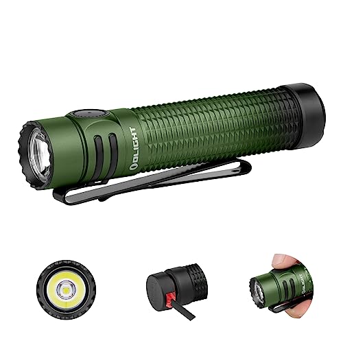 OLIGHT Warrior Mini3 Taktische Taschenlampe 1750 High Lumen,240 Reichweite,LED Wiederaufladbare USB-C-Taschenlampe,100Tage Laufzeit,IPX8 Wasserdicht für Camping,Notfall,Sicherheitsgebrauch (Grün) von OLIGHT