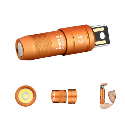 OLIGHT iMini 2 Mini LED USB-Aufladbare Taschenlampe Schlüsselhänger mit magnetischen Basis, 50LM 19,5g EOS Schlüsselbund Handlampe, IPX6 Kleine Flashlight für Camping, Outdoor, Notfälle Orange OLIGHT iMini 2 Mini LED USB-Aufladbare Taschenlampe Schlüsselhänger mit magnetischen Basis, 50LM 19,5g EOS Schlüsselbund Handlampe, IPX6 Kleine Flashlight für Camping, Outdoor, Notfälle Orange von OLIGHT