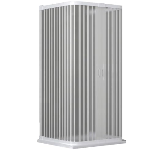 Dreiseitig faltbare PVC-Duschkabine, zentraler Eingang - 70x70x70 von OLIMPO DOCCE