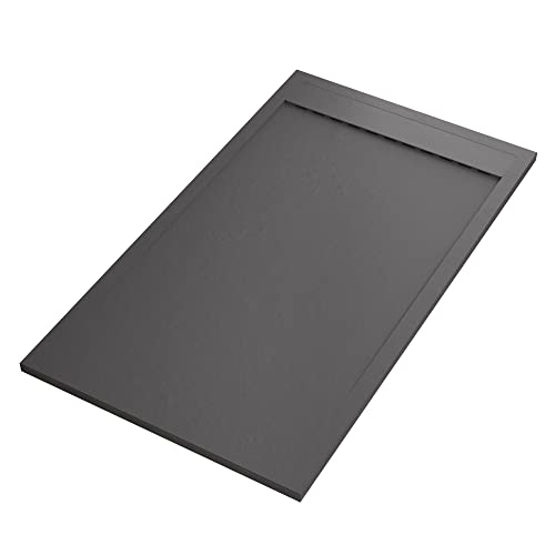 Duschwanne aus dunkelgrauem PRESTIGE-Marmorharz-Steinzement - 80x130 von OLIMPO DOCCE