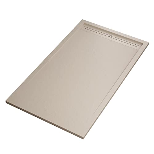 OLIMPO DOCCE - Duschtasse aus Marmor Harz Creme Stein Beton GRID - 80 x 110 cm von OLIMPO DOCCE