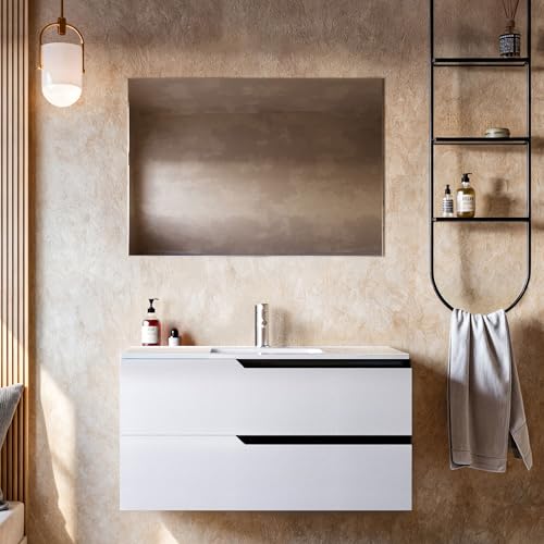 OLIMPO DOCCE JAGUAR Badezimmermöbel, 100 cm, weiß, ohne Spiegel von OLIMPO DOCCE
