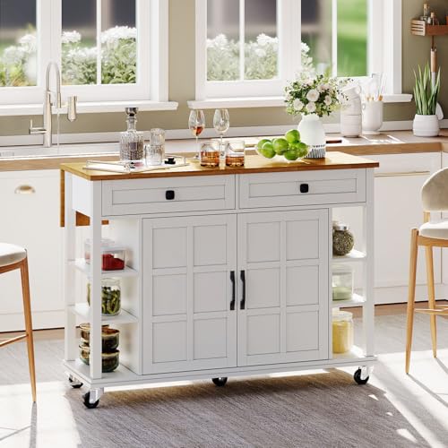 OLIVIBED Küchenwagen mit Ausklappbarer Arbeitsplatte, erweiterbar 120x65 cm,Speisewagen mit Arbeitsplatte,kücheninsel freistehend mit Klappbarer,bewegliche Küchenschrank, für Küche und Esszimmer,weiß OLIVIBED Küchenwagen mit Ausklappbarer Arbeitsplatte, erweiterbar 120x65 cm,Speisewagen mit Arbeitsplatte,kücheninsel freistehend mit Klappbarer,bewegliche Küchenschrank, für Küche und Esszimmer,weiß von OLIVIBED
