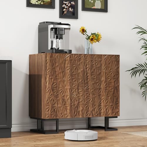 OLIVIBED Sideboard mit Geometrischem Design, Wohnzimmerschrank mit Türen, Kommode mit Offene Einlegeböden,für Esszimmer, Wohnzimmer, Flur, Walnussbraun, 80x40x78cm OLIVIBED Sideboard mit Geometrischem Design, Wohnzimmerschrank mit Türen, Kommode mit Offene Einlegeböden,für Esszimmer, Wohnzimmer, Flur, Walnussbraun, 80x40x78cm von OLIVIBED