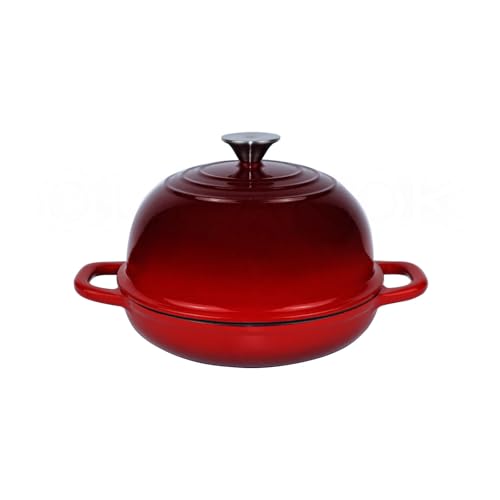 OLLAKOK Dutch Oven zum Brotbacken Brotofen für Sauerteigbrot Backen Emaillierter Gusseisen Dutch Oven Topf mit Deckel 5 qt Gusseisen Brotpfanne Rot von OLLAKOK
