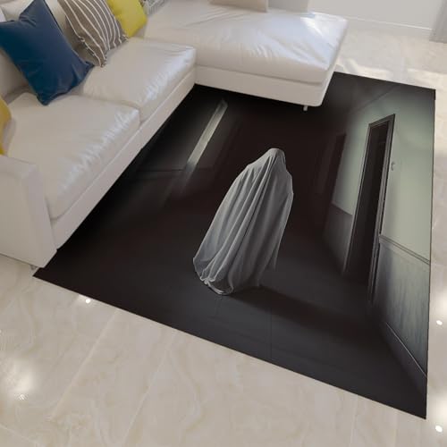 Horror Area Teppiche Spooky Ghost Flur Design Teppich Waschbarer Rutschfester niedrigfloriger dünner Teppich für Spukhaus Halloween Home Decor 160x220cm Horror Area Teppiche Spooky Ghost Flur Design Teppich Waschbarer Rutschfester niedrigfloriger dünner Teppich für Spukhaus Halloween Home Decor 160x220cm von OLLIAR Home