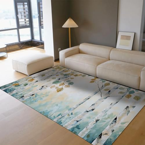 OLLIAR Home Aquarell Eukalyptus Blätter Bereich Teppiche Moderne Abstrakte Baum Indoor Fußmatte Waschbarer Rutschfester Niederflorteppich für Eingangsbereich Büro Balkon 100x150cm OLLIAR Home Aquarell Eukalyptus Blätter Bereich Teppiche Moderne Abstrakte Baum Indoor Fußmatte Waschbarer Rutschfester Niederflorteppich für Eingangsbereich Büro Balkon 100x150cm von OLLIAR Home