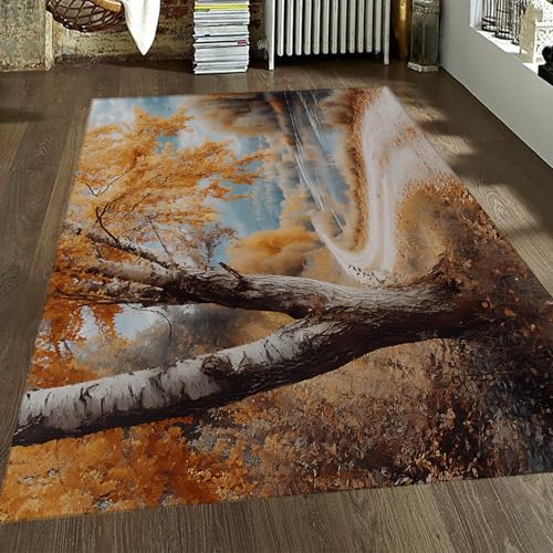 OLLIAR Home Country Farmhouse Teppiche Riverside Path Herbst Thema Teppich Waschbarer Rutschfester Teppich für den Innen- und Außenbereich für Wohnzimmer Terrasse Hinterhof 120x180cm OLLIAR Home Country Farmhouse Teppiche Riverside Path Herbst Thema Teppich Waschbarer Rutschfester Teppich für den Innen- und Außenbereich für Wohnzimmer Terrasse Hinterhof 120x180cm von OLLIAR Home
