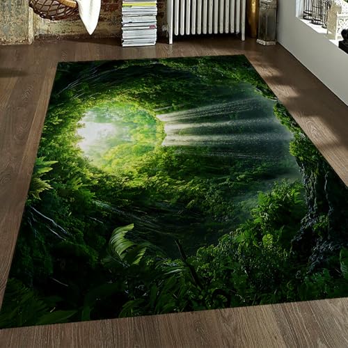 OLLIAR Home Fantasy Waldteppich Magische Höhle Wasserfall Grüne Pflanzen Natürliche Szenerie Indoor Outdoor Teppich Waschbare weiche Teppiche für Terrasse Flur 80x150cm OLLIAR Home Fantasy Waldteppich Magische Höhle Wasserfall Grüne Pflanzen Natürliche Szenerie Indoor Outdoor Teppich Waschbare weiche Teppiche für Terrasse Flur 80x150cm von OLLIAR Home