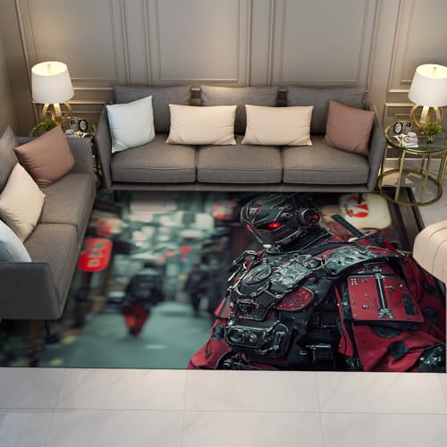 OLLIAR Home Futuristische Rüstung Samurai Bereich Teppiche für den Eingangsbereich Japanische Street Design Fußmatte Ultra Soft Anti Rutsch Niederflor Teppich für Schlafzimmer Schlafsaal 150x240cm OLLIAR Home Futuristische Rüstung Samurai Bereich Teppiche für den Eingangsbereich Japanische Street Design Fußmatte Ultra Soft Anti Rutsch Niederflor Teppich für Schlafzimmer Schlafsaal 150x240cm von OLLIAR Home