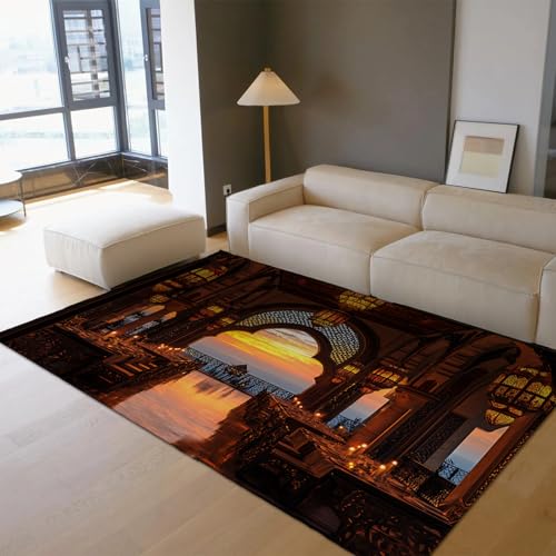 OLLIAR Home Großer Küchenteppich realistischer Sonnenuntergang am Meer Restaurant Interieur Szene Dekor Bereich Teppiche rutschfest waschbar weicher Teppich für Esszimmer 60x90cm OLLIAR Home Großer Küchenteppich realistischer Sonnenuntergang am Meer Restaurant Interieur Szene Dekor Bereich Teppiche rutschfest waschbar weicher Teppich für Esszimmer 60x90cm von OLLIAR Home