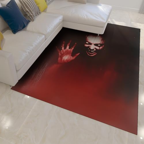 OLLIAR Home Halloween Horror Dekorationen Fußmatte 3D Geist Rot und Schwarz Innenbereich Teppiche Rutschfester Niederflorteppich für Flure Spukhaus 90x150cm OLLIAR Home Halloween Horror Dekorationen Fußmatte 3D Geist Rot und Schwarz Innenbereich Teppiche Rutschfester Niederflorteppich für Flure Spukhaus 90x150cm von OLLIAR Home