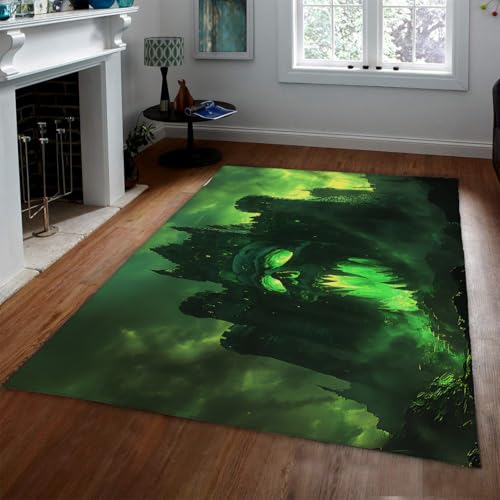 OLLIAR Home Halloween Horror Grüne Schlossteppiche für Wohnzimmer Schlafzimmer Fantasy Mystery Gothic Area Teppich Weicher Indoor Low Flor Teppich für Spukhaus 120x180cm OLLIAR Home Halloween Horror Grüne Schlossteppiche für Wohnzimmer Schlafzimmer Fantasy Mystery Gothic Area Teppich Weicher Indoor Low Flor Teppich für Spukhaus 120x180cm von OLLIAR Home
