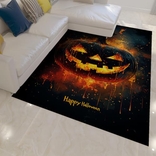OLLIAR Home Herbst Halloween Akzent Bereich Teppiche Brennen Kürbis Bodenmatte Wohnkultur Weicher Rutschfester niedriger Florteppich für Flur Esszimmer Spielzimmer 140x200cm OLLIAR Home Herbst Halloween Akzent Bereich Teppiche Brennen Kürbis Bodenmatte Wohnkultur Weicher Rutschfester niedriger Florteppich für Flur Esszimmer Spielzimmer 140x200cm von OLLIAR Home