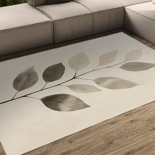 OLLIAR Home Moderne Pflanze Vintage Bereich Teppich Minimalistischer AST Grau Blatt Schlafzimmer Teppiche Low Flor Anti Rutsch Teppich für Wohnzimmer Balkon Küche 150x200cm OLLIAR Home Moderne Pflanze Vintage Bereich Teppich Minimalistischer AST Grau Blatt Schlafzimmer Teppiche Low Flor Anti Rutsch Teppich für Wohnzimmer Balkon Küche 150x200cm von OLLIAR Home