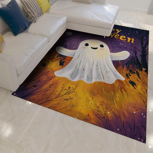 OLLIAR Home Niedliche Geister Bereich Teppiche für Kinderzimmer Mysteriöse Wald brennende Pflanze Muster Teppich rutschfeste Gummi Backing Bodenmatte für Küche Schlafzimmer 180x270cm von OLLIAR Home