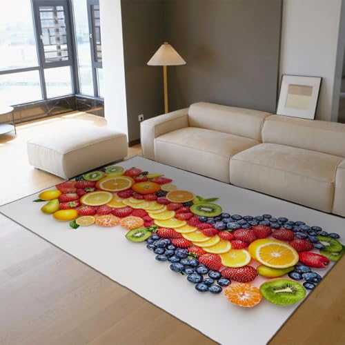OLLIAR Home Obst Themenbereich Teppiche für die Küche Zitrone Blaubeere Erdbeere Dekorativer Teppich Weicher niedrigfloriger Rutschfester Teppich für den Essbereich 180x300cm OLLIAR Home Obst Themenbereich Teppiche für die Küche Zitrone Blaubeere Erdbeere Dekorativer Teppich Weicher niedrigfloriger Rutschfester Teppich für den Essbereich 180x300cm von OLLIAR Home