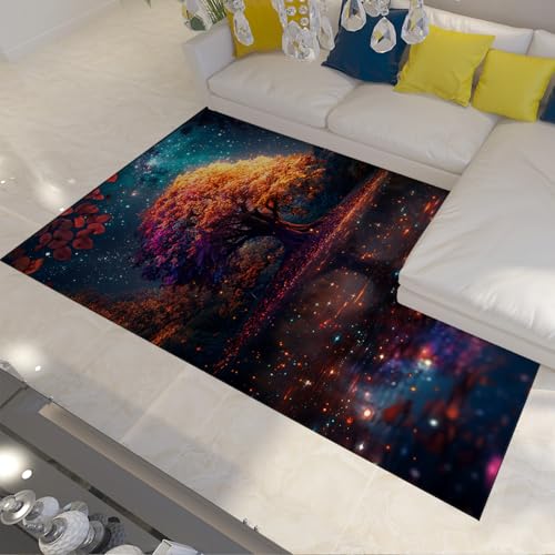 OLLIAR Home Schöne Baummuster Wohnzimmerteppiche für Kinderzimmer Baum des Lebens Akzent Teppich Natur Reflexion Dekor Rutschfester weicher dünner Teppich 100x150cm OLLIAR Home Schöne Baummuster Wohnzimmerteppiche für Kinderzimmer Baum des Lebens Akzent Teppich Natur Reflexion Dekor Rutschfester weicher dünner Teppich 100x150cm von OLLIAR Home