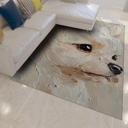 Tappeto Dipinto A Olio Texture Animale tappeto Astratto Chic Cucciolo Stampa 3D Art Decor Tappeti Ultra Soft Antiscivolo Per Cucina Sotto Il Tavolo 160x220cm von OLLIAR Home