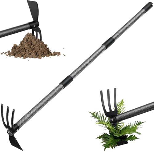 Hacke Gartenwerkzeug, 114cm Lang Gartenhacke und Kultivator, Garten Handfräse mit Langem Griff, Heavy Duty Gartengeräte Hacke Kultivator für Gartenarbeit, Jäten, Bodenverlust Hacke Gartenwerkzeug, 114cm Lang Gartenhacke und Kultivator, Garten Handfräse mit Langem Griff, Heavy Duty Gartengeräte Hacke Kultivator für Gartenarbeit, Jäten, Bodenverlust von OLLIDOT
