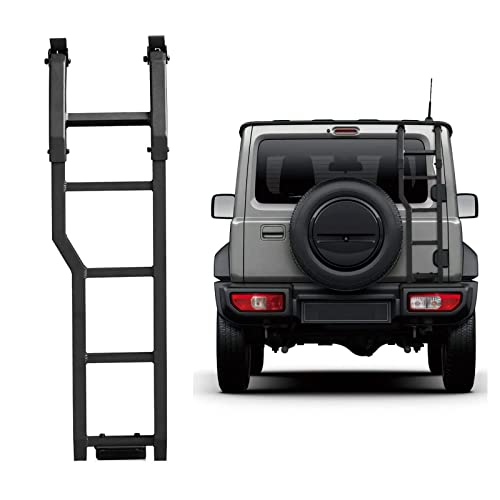 OLOTU Auto Hecktür Leiter Klettern für Suzuki Jimny JB64 JB74 2019 2020 2021 Aluminiumlegierung Trittleiter Outdoor Zubehör Rear Tail Door Ladder von OLOTU