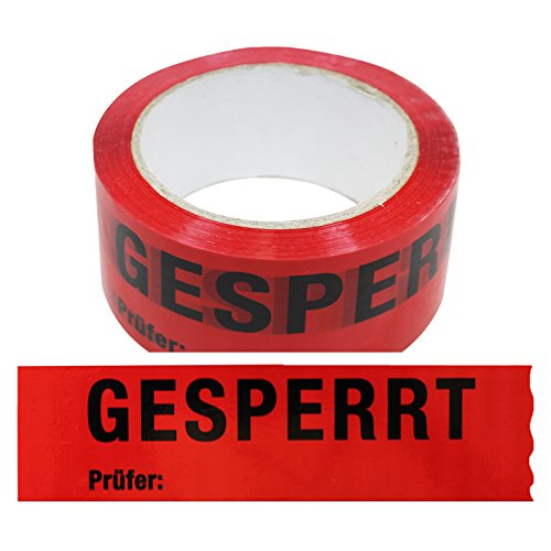 1 Rolle Klebeband Gesperrt, Prüfer: 50 mm x 66 lfm Absperrband Paketband Packband Warnband Hinweisklebeband 1 Rolle Klebeband Gesperrt, Prüfer: 50 mm x 66 lfm Absperrband Paketband Packband Warnband Hinweisklebeband von OLShop AG