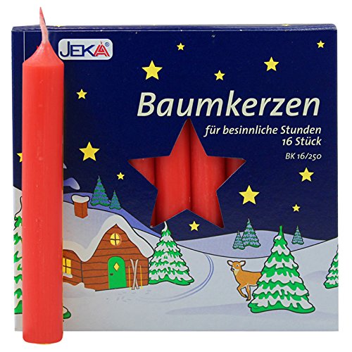 OLShop AG 2er Pack Baumkerzen rot ca. 14 x 110 mm (2 x 16 Stück) Weihnachtskerzen, Christbaumkerzen, Pyramidenkerzen von OLShop AG