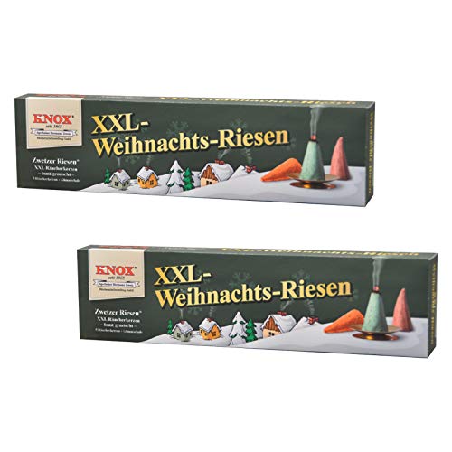 KNOX XXL 2er Set Räucherkerzen - Weihnachtsriesen mit Räucherschale - Menge: 10 Stück - Made in Germany von KNOX