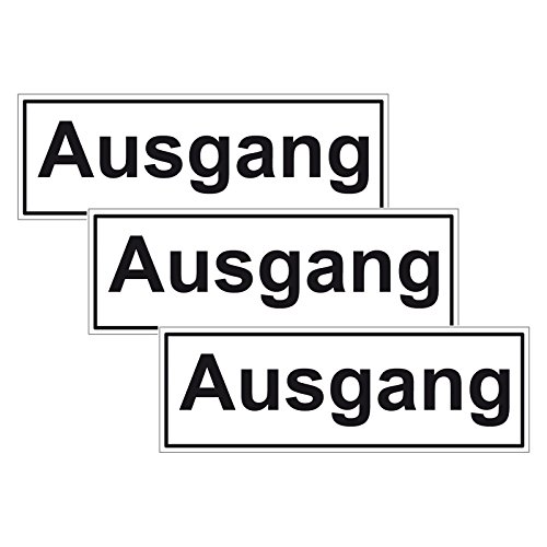 3 Hinweisschilder Türschilder Ausgang 297 x 100 mm als Aufkleber selbstklebende Folie Türaufkleber Türhinweisschilder Türetiketten 3 Hinweisschilder Türschilder Ausgang 297 x 100 mm als Aufkleber selbstklebende Folie Türaufkleber Türhinweisschilder Türetiketten von OLShop AG