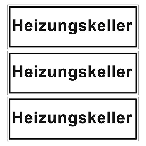 3 Hinweisschilder Türschilder Heizungskeller 297 x 100 mm Aufkleber selbstklebende Folie Türhinweisschild Türaufkleber 3 Hinweisschilder Türschilder Heizungskeller 297 x 100 mm Aufkleber selbstklebende Folie Türhinweisschild Türaufkleber von OLShop AG