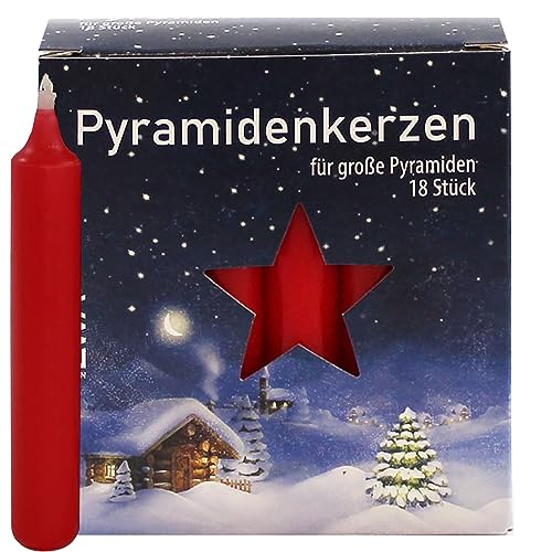 OLShop AG 12er Pack Ebersbacher Pyramidenkerzen groß, Rot (Ø x H) 17 x 105 mm 216 Stück von OLShop AG