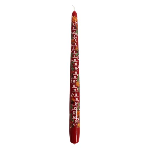 OLShop AG 2er Pack Ebersbacher Adventskalenderkerzen gelackt, Rot, (Ø x H) 22 x 290 mm von OLShop AG