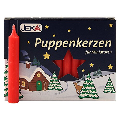 OLShop AG 2er Pack Puppenkerzen rot ca. 10 x 65 mm (2 x 20 Stück), Puppenlichter, Miniaturkerzen, Weihnachtskerzen, Kerzen von OLShop AG