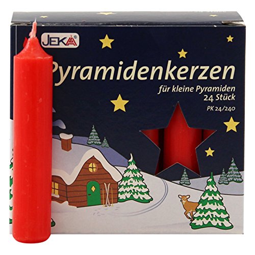 OLShop AG 3er Pack Pyramidenkerzen klein, rot ca. 14 x 74 mm (3 x 24 Stück) Weihnachtskerzen, Adventskerzen, Christbaumkerzen, Baumkerzen, Kerzen von OLShop AG