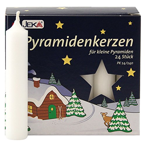 OLShop AG 3er Pack Pyramidenkerzen klein, weiß ca. 14 x 74 mm (3 x 24 Stück) Weihnachtskerzen, Adventskerzen, Christbaumkerzen, Baumkerzen, Kerzen von OLShop AG