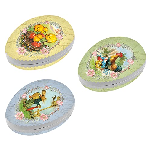 OLShop AG 3er Set Bilderostereier Eier zum Befüllen Osterglück 12 cm Pappei zum Befüllen, Ostereier zum Befüllen von OLShop AG