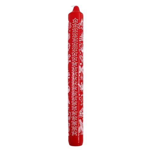 OLShop AG 8er Pack Ebersbacher Adventskalenderkerzen, Motiv Weihnachten, Rot, (Ø x H) 30 x 300 mm von OLShop AG