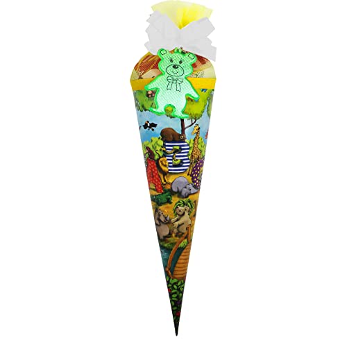 Schultüte Zuckertüte Tier-ABC, 35 cm gefüllt mit Süßigkeiten und Schreibutensilien Geschenkidee zum Schuleingang Schulanfangsgeschenk ABC-Schütze von OLShop AG