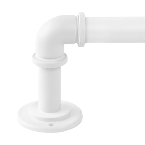 OLV Weiße industrielle Gardinenstangen für Fenster, 183 bis 361 cm, 2,5 cm Verdunkelungsvorhangstange, für drinnen und draußen, Größe: 91,4-36,4 cm OLV Weiße industrielle Gardinenstangen für Fenster, 183 bis 361 cm, 2,5 cm Verdunkelungsvorhangstange, für drinnen und draußen, Größe: 91,4-36,4 cm von OLV
