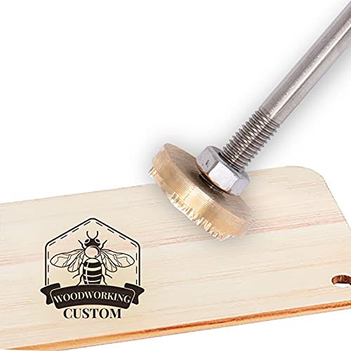 CREATPLANET Custom Wood Branding Eisen 1.2 Zoll Leder Branding Eisenstempel Custom Logo Heat BBQ Stamp Mit Messingkopf Holzgriff Die Holzbearbeitung Backen Handgefertigtes Design-Männliche Biene#1 von OLYCRAFT