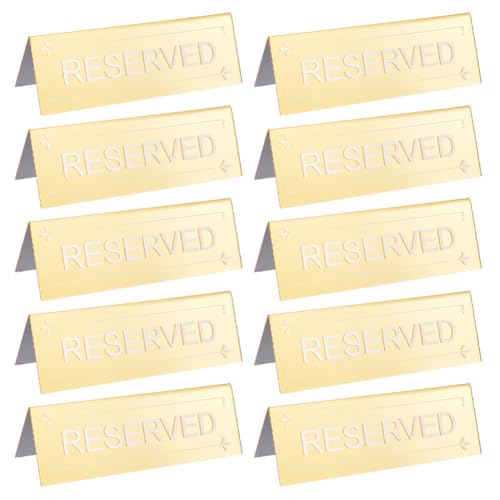 OLYCRAFT 10 Stück Reservierte Tischschilder 15x5x4.5cm Acryl Tischplatte Reservierte Schilder Tischreservierungsschilder Doppelseitige Reservierte Sitzplatzschilder Für Hochzeit Restaurant - Gold von OLYCRAFT