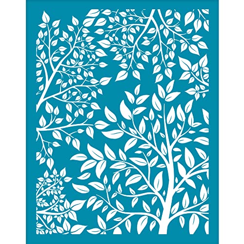 OLYCRAFT 10x12.7 cm Baum Ton Schablonen Zweigblätter Siebdruck Für Polymer Ton Pflanzen Siebdruck Schablonen Mesh Transfer Schablonen Für Polymer Ton Schmuckherstellung von OLYCRAFT