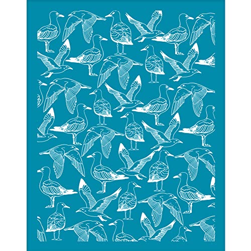 OLYCRAFT 10x12.7 cm Seagull Clay Schablonen Line Sea Mew Siebdruck Für Polymer Clay Siebdruckschablonen Mesh Transfer Schablonen Mesh Schablone Für Polymer Clay Schmuck Ohrringe Herstellung von OLYCRAFT