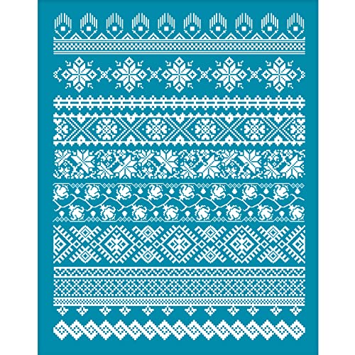 OLYCRAFT 10x12.7 cm Ton Schablonen Blumenmuster Siebdruck Ukrainische Stickerei Siebdruck Schablonen Netz Transfer Schablonen Pflanzen Netz Schablone Für Polymer Ton Schmuckherstellung von OLYCRAFT