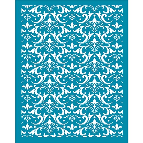 OLYCRAFT 10x12.7 cm Ton Schablonen Blumenmuster Siebdruck Vintage Blatt Spitze Damast Siebdruck Schablonen Netz Transfer Schablonen Pflanzen Netz Schablone Für Polymer Ton Schmuckherstellung von OLYCRAFT